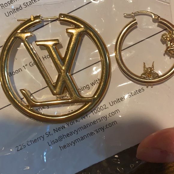 I see Angels on the moon hoops earrings 14 gold - Picture 11 of 12